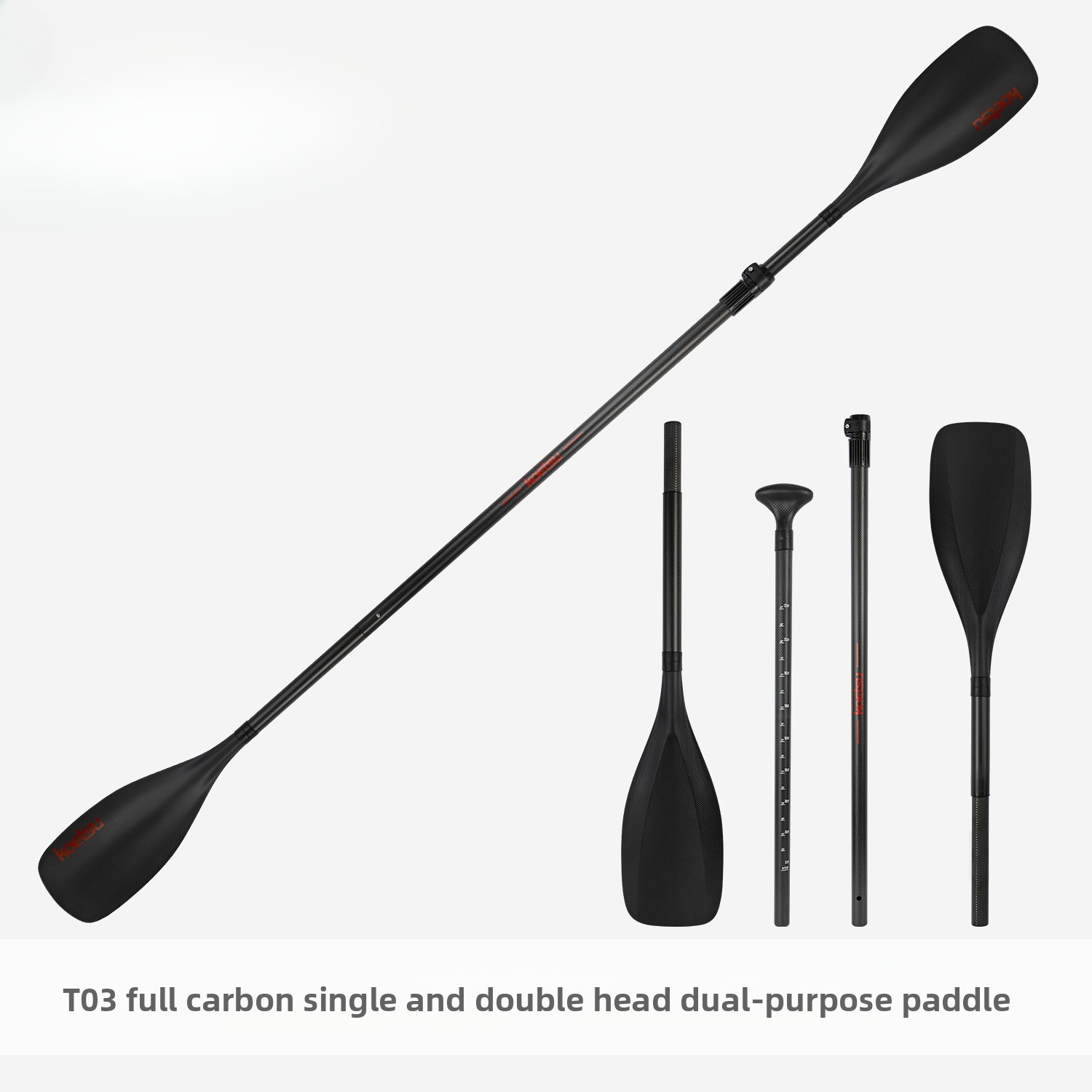 Paddle Board Backpack - Pagaie double usage en carbone intégral,