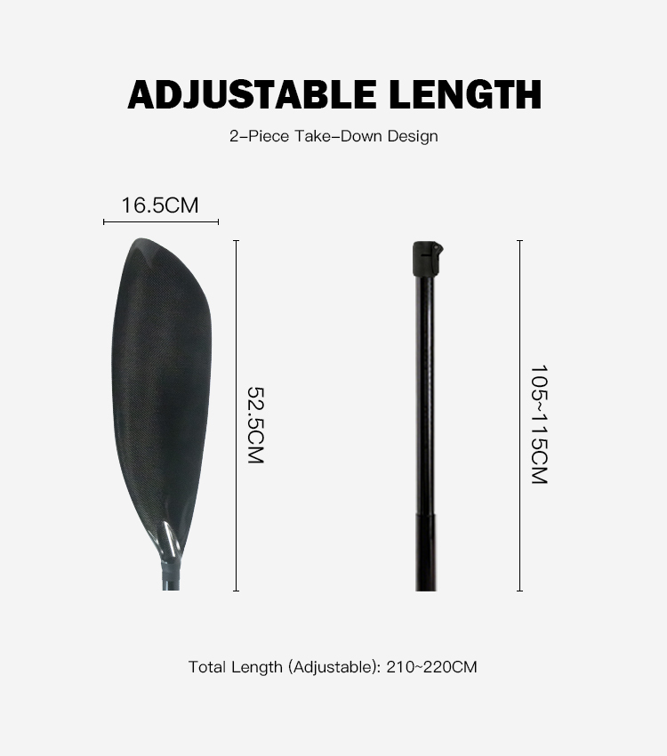 Kayak Paddle Carbon 2 Piece - Pagaie de kayak en fibre de