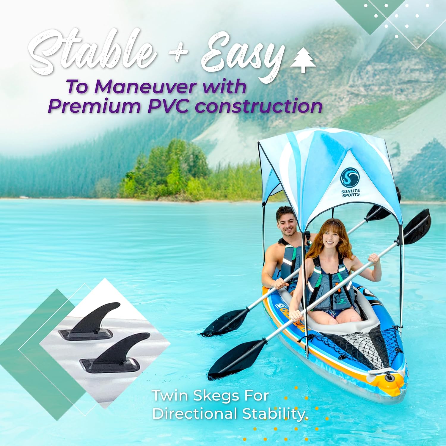 Kayak gonflable 2 places avec  - Kayak Inflatable 2 Person avis et prix