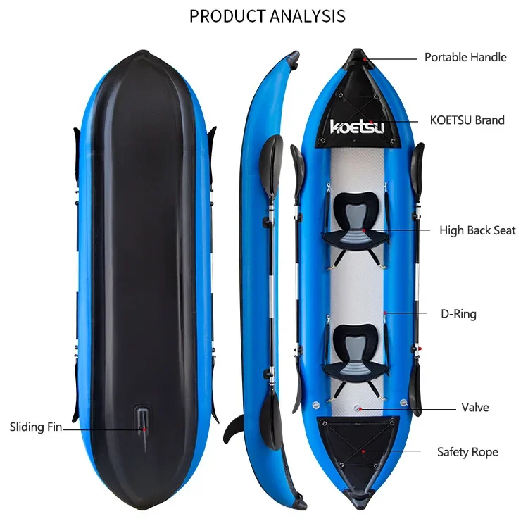 KOETSU-Canoé-kayak gonflable e - Kayak Inflatable 2 Person avis et prix